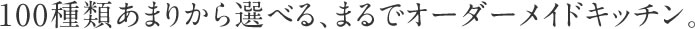 100種類あまりから選べるまるでオーダーメイドキッチン。